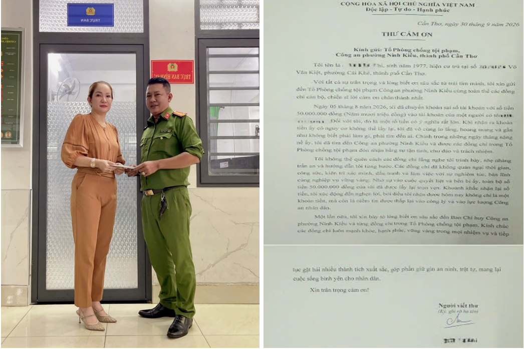 Công an xác minh giao dịch chuyển khoản 50 triệu đồng của người phụ nữ SN 1977 tại Cần Thơ ảnh 1