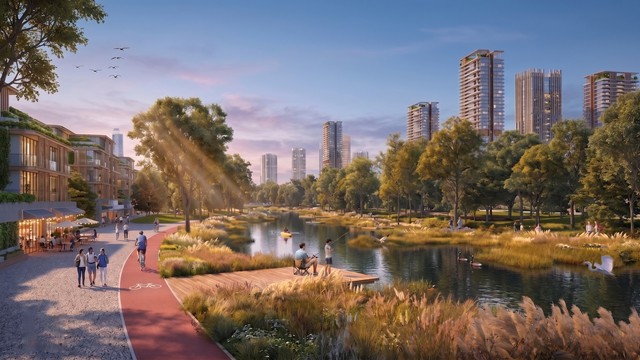 Diễn biến mới tại dự án rộng 447 ha của Sun Group, chỉ cách Hồ Gươm 5km, định hướng thành "đô thị 15 phút" đầu tiên tại Hà Nội, sẽ có 4 tuyến metro chạy qua - Ảnh 2.