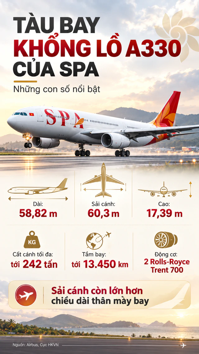 Đúng 1 ngày nữa, tàu bay khổng lồ dài gần 59 m, sải cánh hơn 60 m, được trang bị 2 động cơ Rolls-Royce sẽ cất cánh từ sân bay Nội Bài - Ảnh 4.