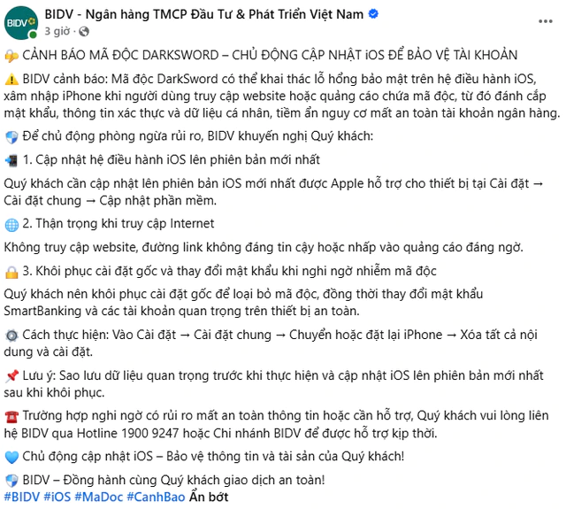 Ngày 25/10, Agribank, BIDV, VietinBank cùng phát cảnh báo khẩn - Ảnh 1.