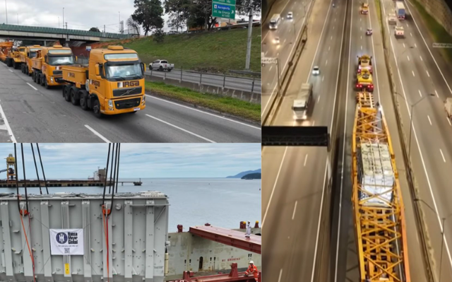 Phát hiện siêu xe tải 540 tấn di chuyển trên tuyến cao tốc cùng đoàn xe hộ tống, đi với vận tốc chỉ 10 km/h để thực hiện nhiệm vụ quan trọng - Ảnh 1.