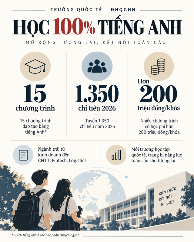 Việt Nam có 1 trường ĐH công lập giảng dạy 100% tiếng Anh cho gần 6.000 sinh viên: Học phí hơn 200 triệu/khóa, cơ hội được trao đổi tại Mỹ, Malaysia, Trung Quốc, tốt nghiệp nhận 2 bằng cùng lúc - Ảnh 4.